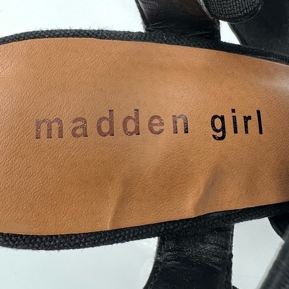 Madden Girl Black Purple Cappe Slingback Platform Wedge Sandals Size 7 Women’s - Picture 2 of 10